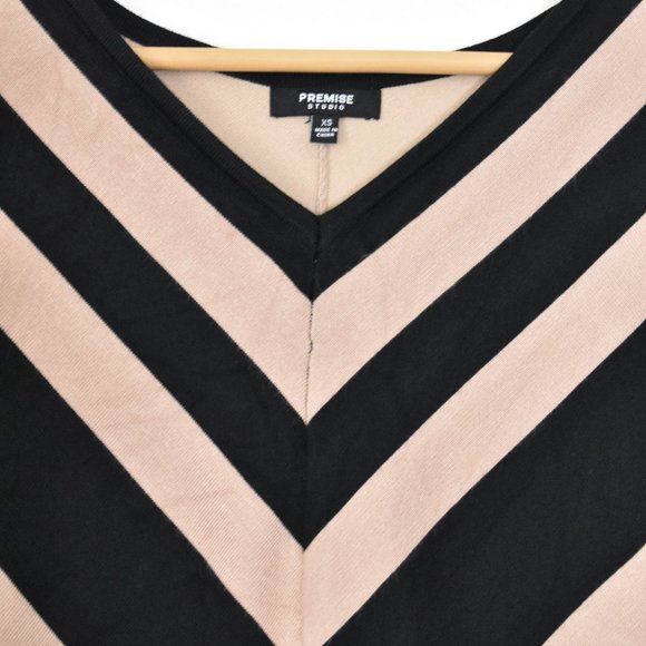 Premise Striped Chevron Batwing Sweater Top - Picture 5 of 12